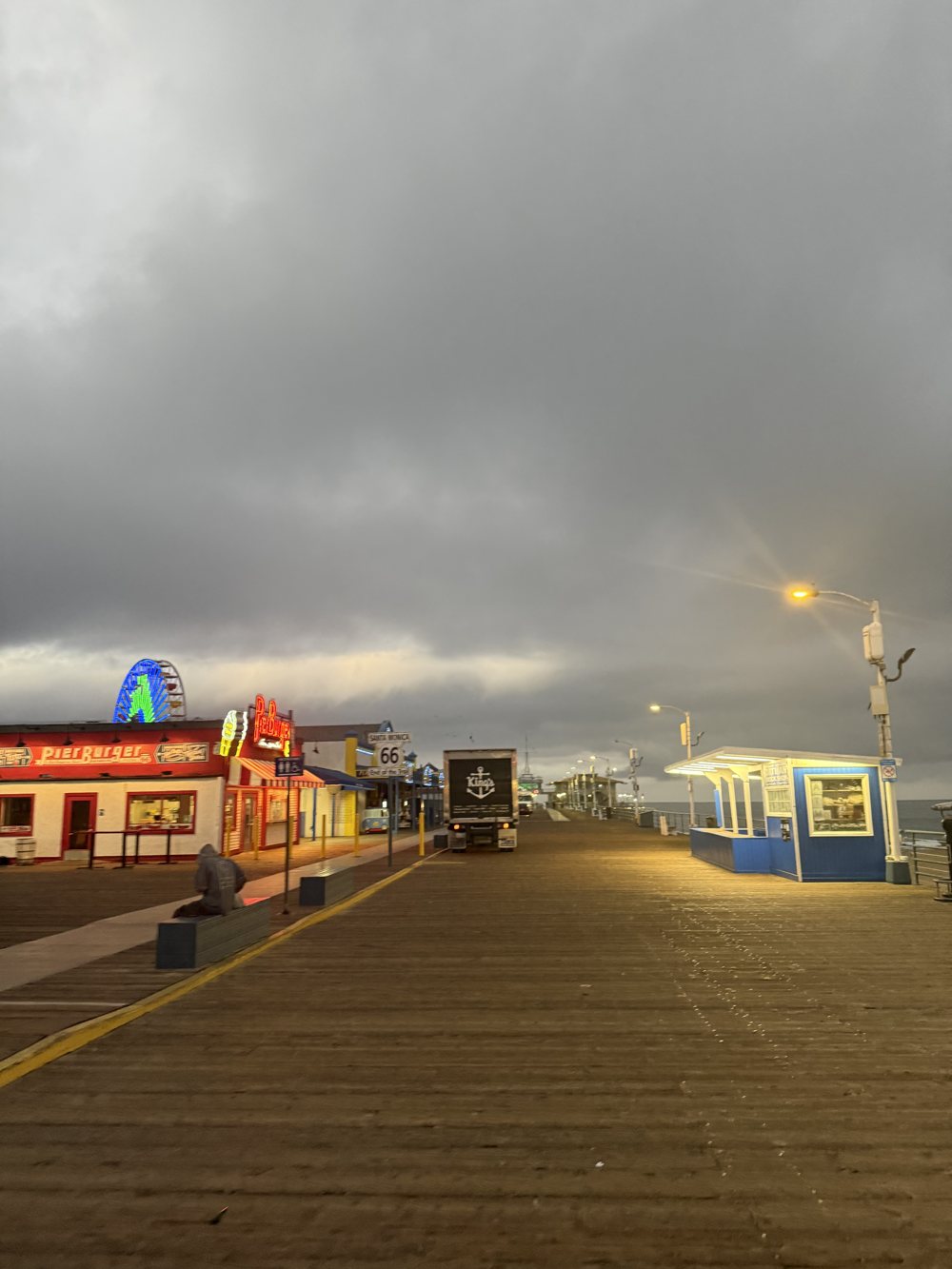 The Santa Monica Pier boardwalk and arcade