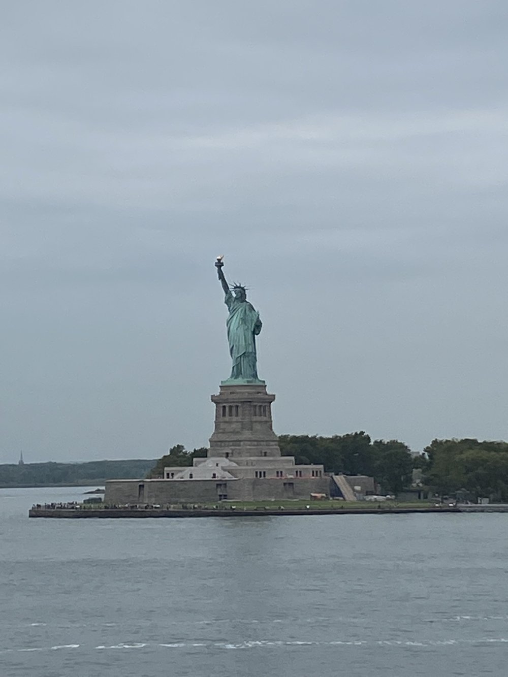 The Statue of Liberty seen from the water