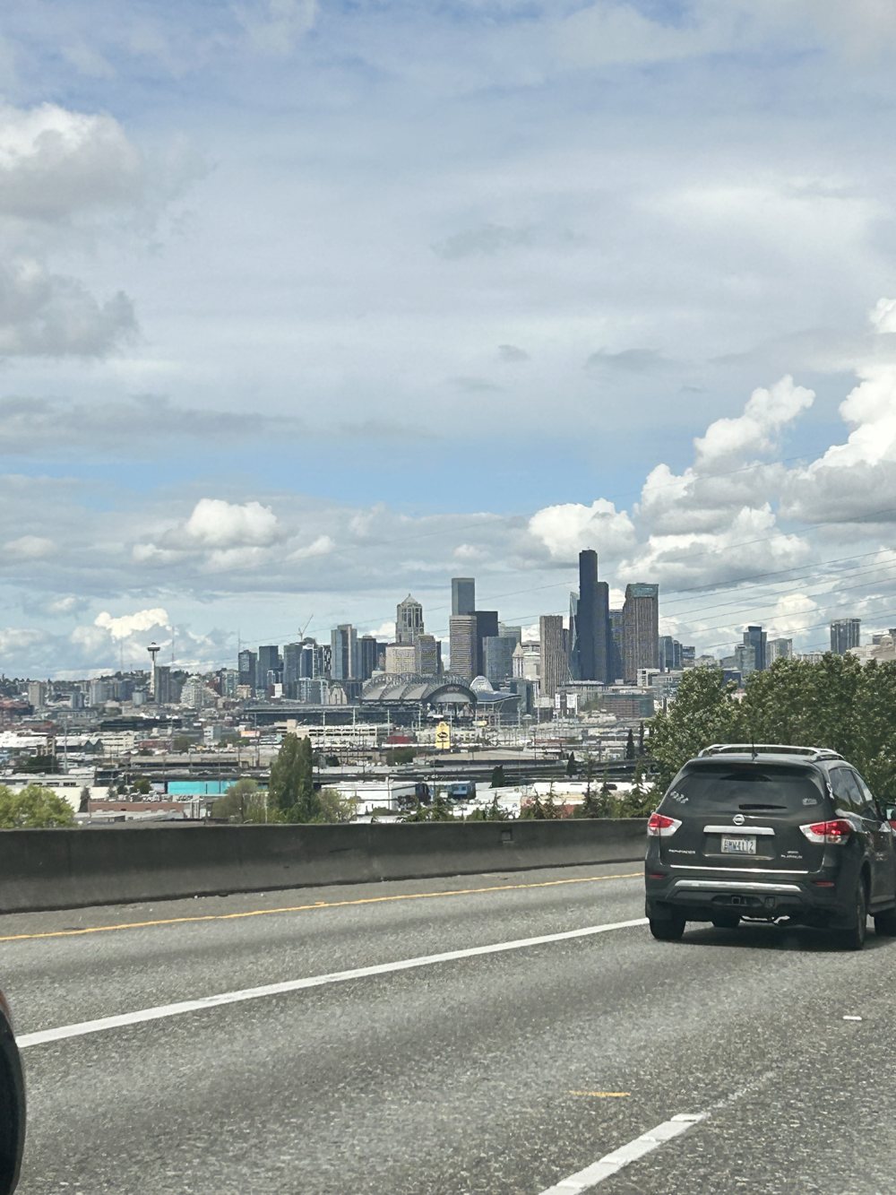 Downtown towers on the approach into the city