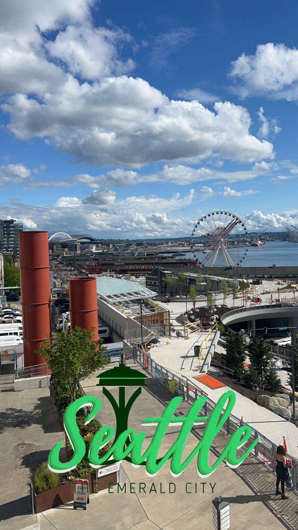 Seattle skyline with the Space Needle and the Great Wheel